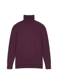 Pull col roulé à fentes en laine mérinos - Amy 7870 ecureuil - 92 Rouille
