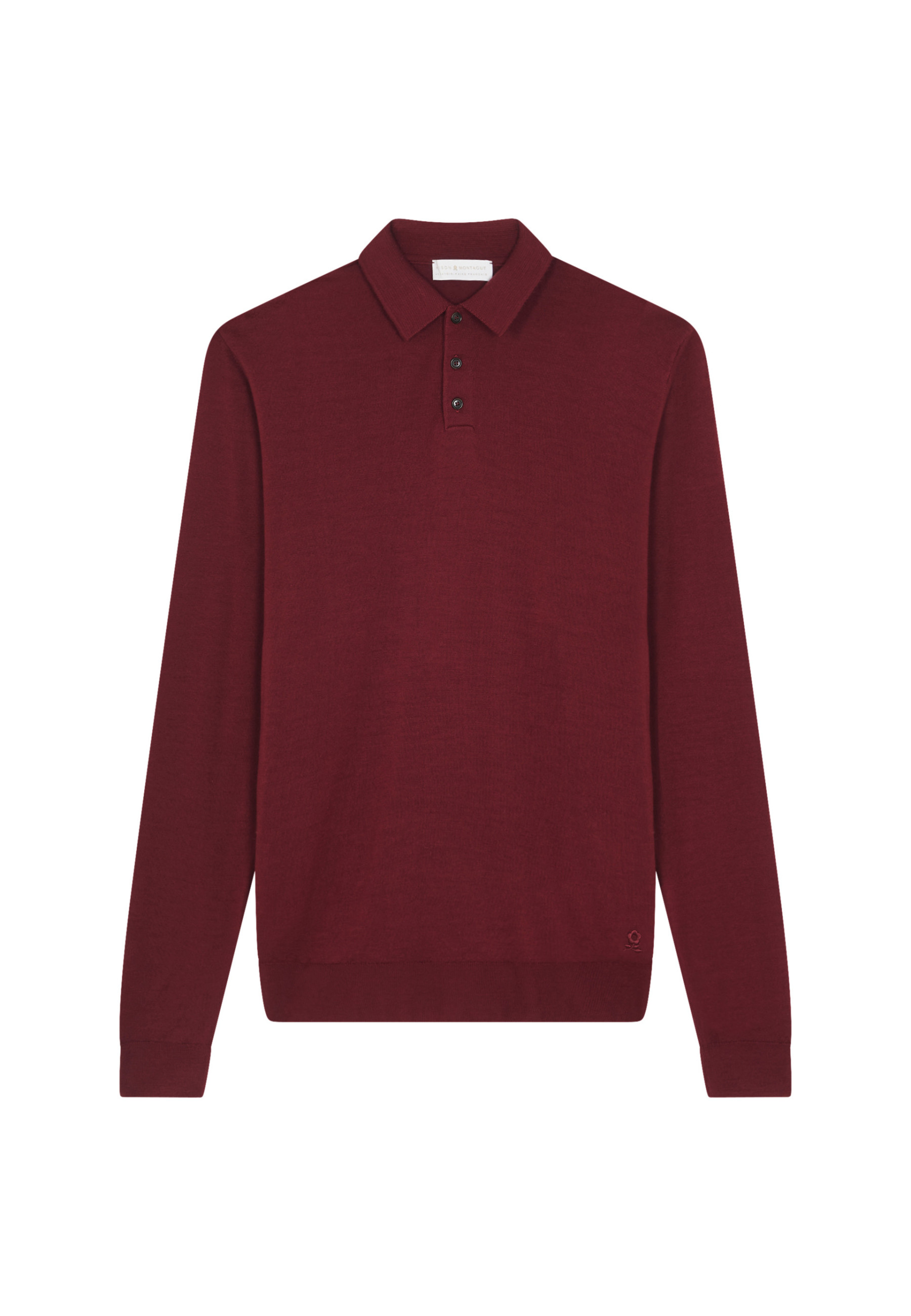 Polo neck sweater with logo in merino wool - Eni