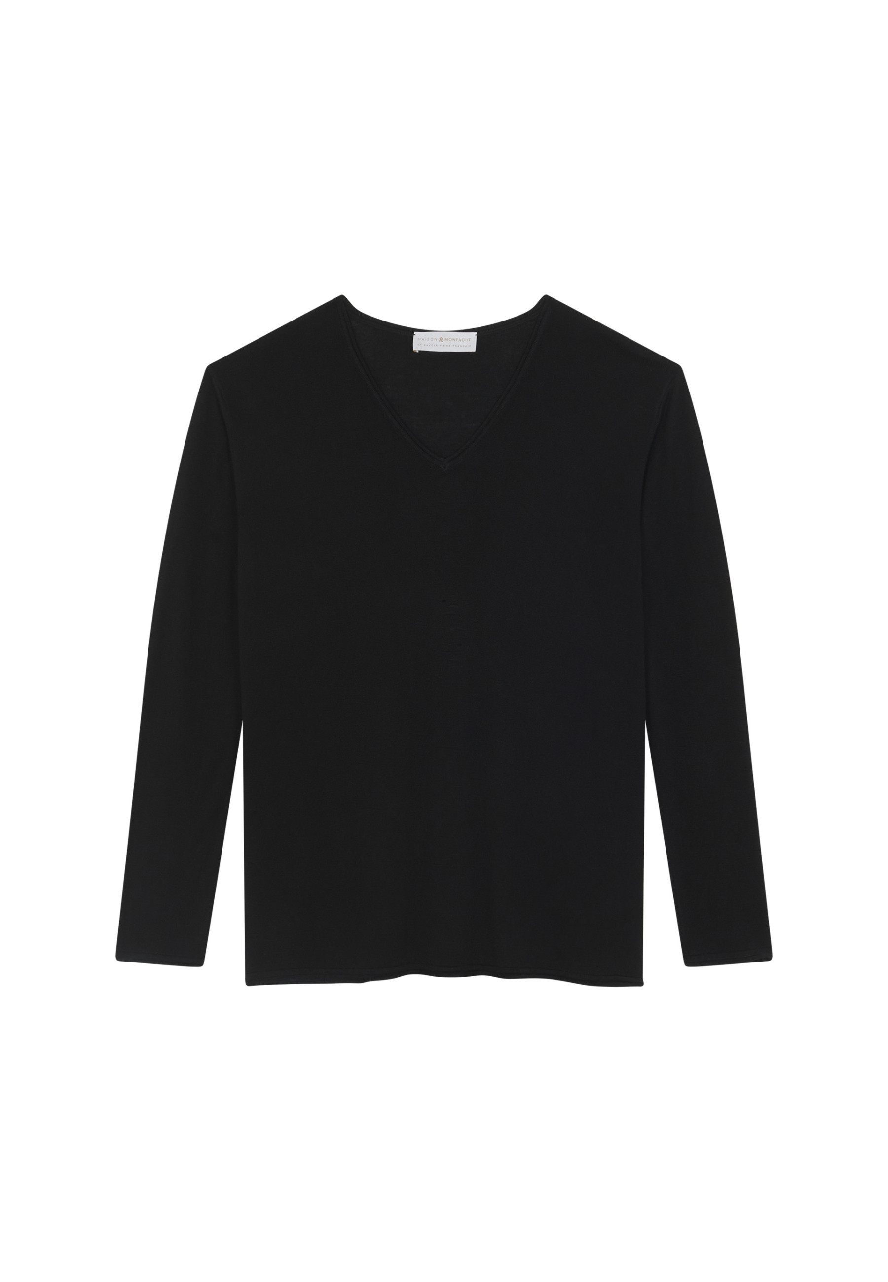 Long-sleeved cashmere bamboo t-shirt with slits - Aelys