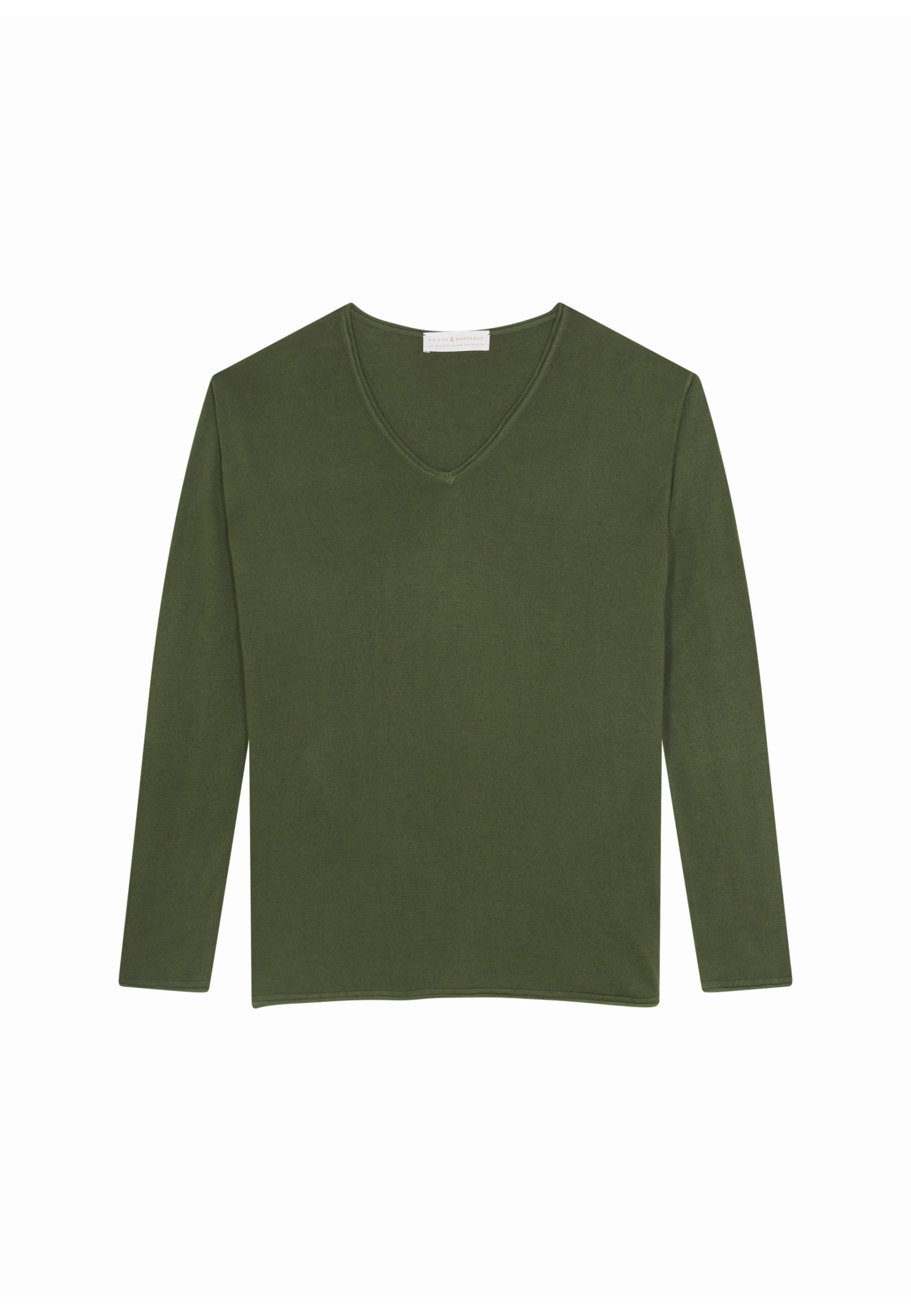 Long-sleeved cashmere bamboo t-shirt with slits - Aelys