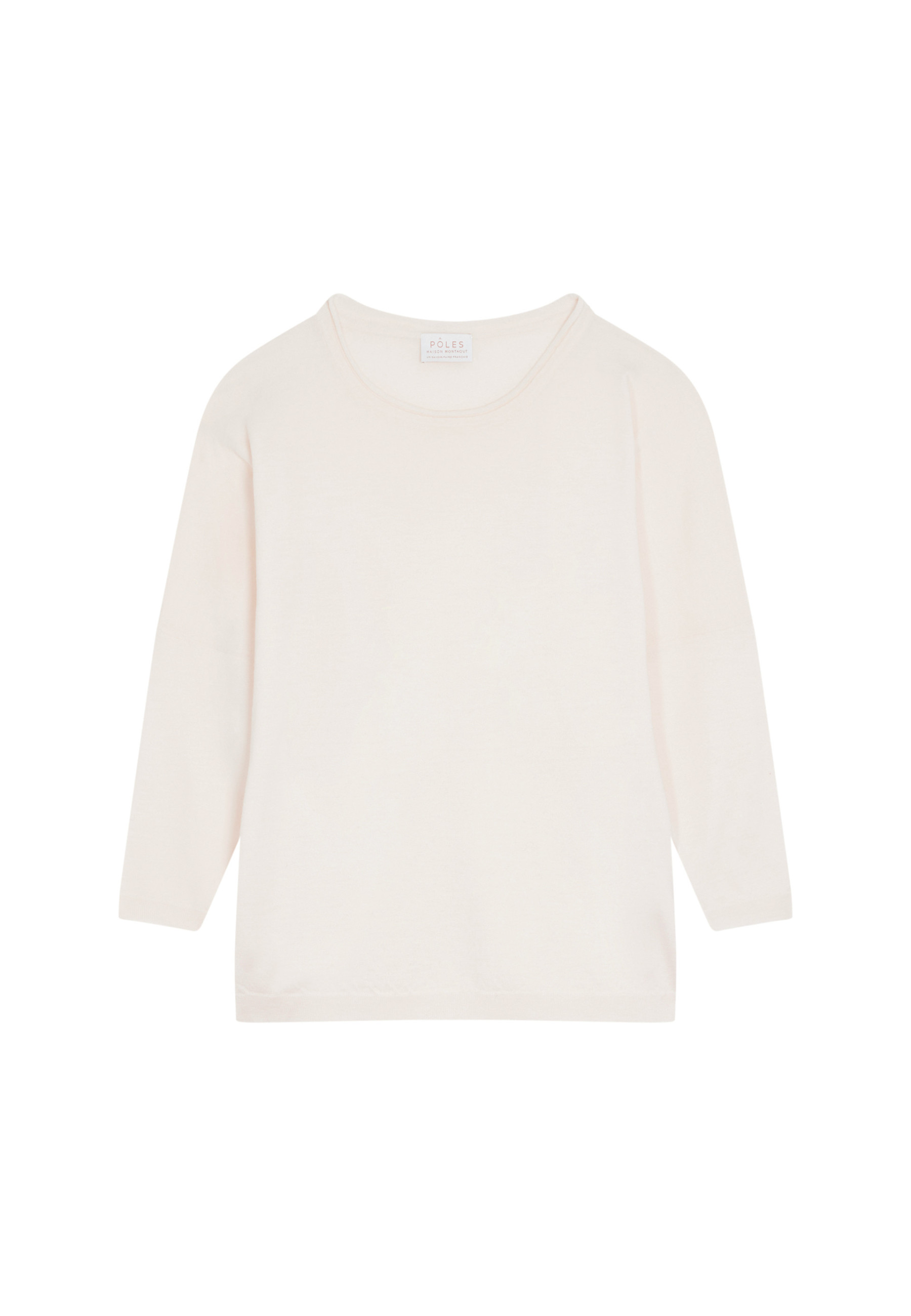 Pull ample col rond en laine mérinos - Azel 7801 ecru - 82 Ecru