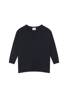 Loose-fitting merino wool round neck sweater - Azel