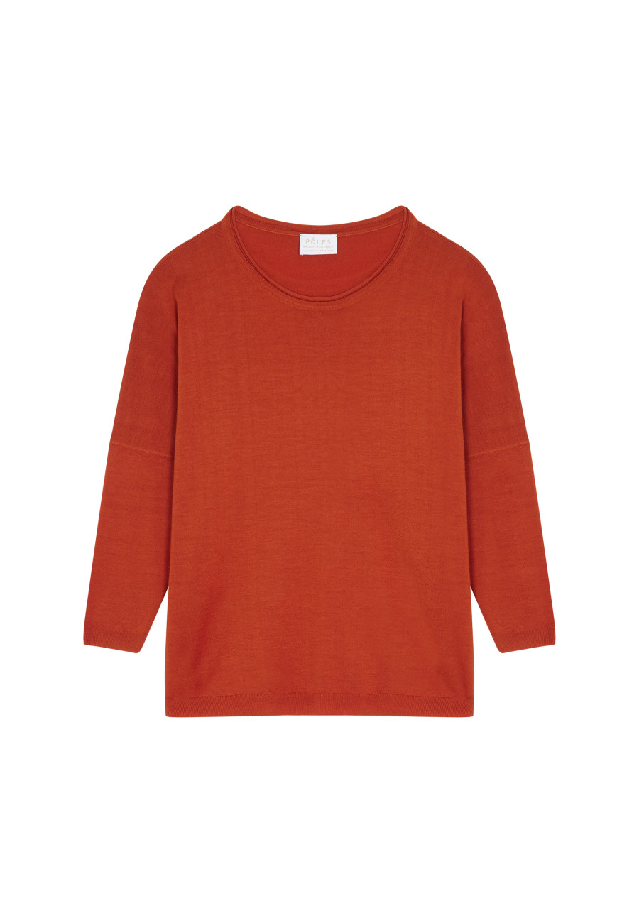 Loose-fitting merino wool round neck sweater - Azel