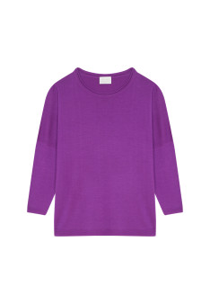 Loose-fitting merino wool round neck sweater - Azel