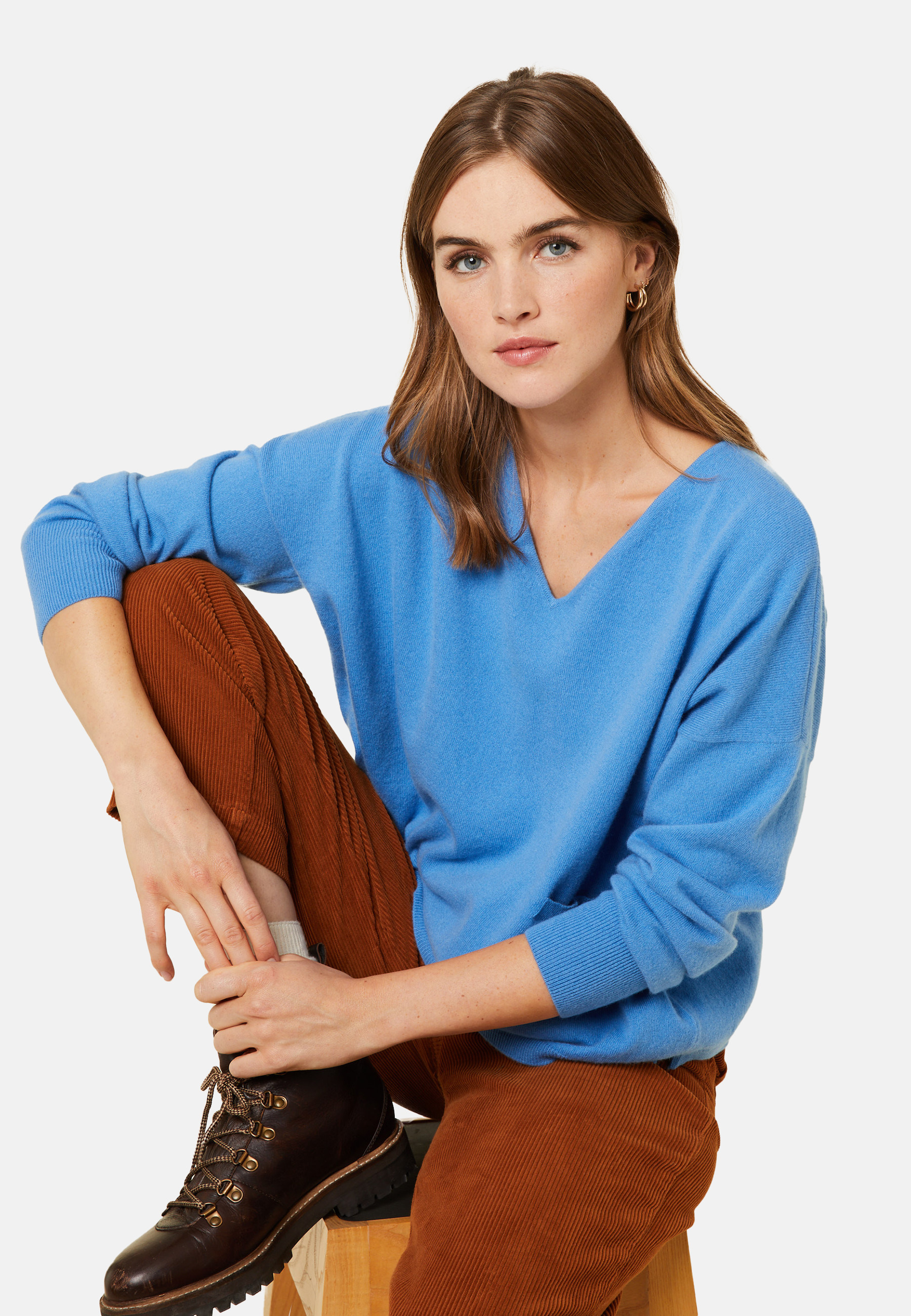 Short cashmere sweater with pocket - Balba