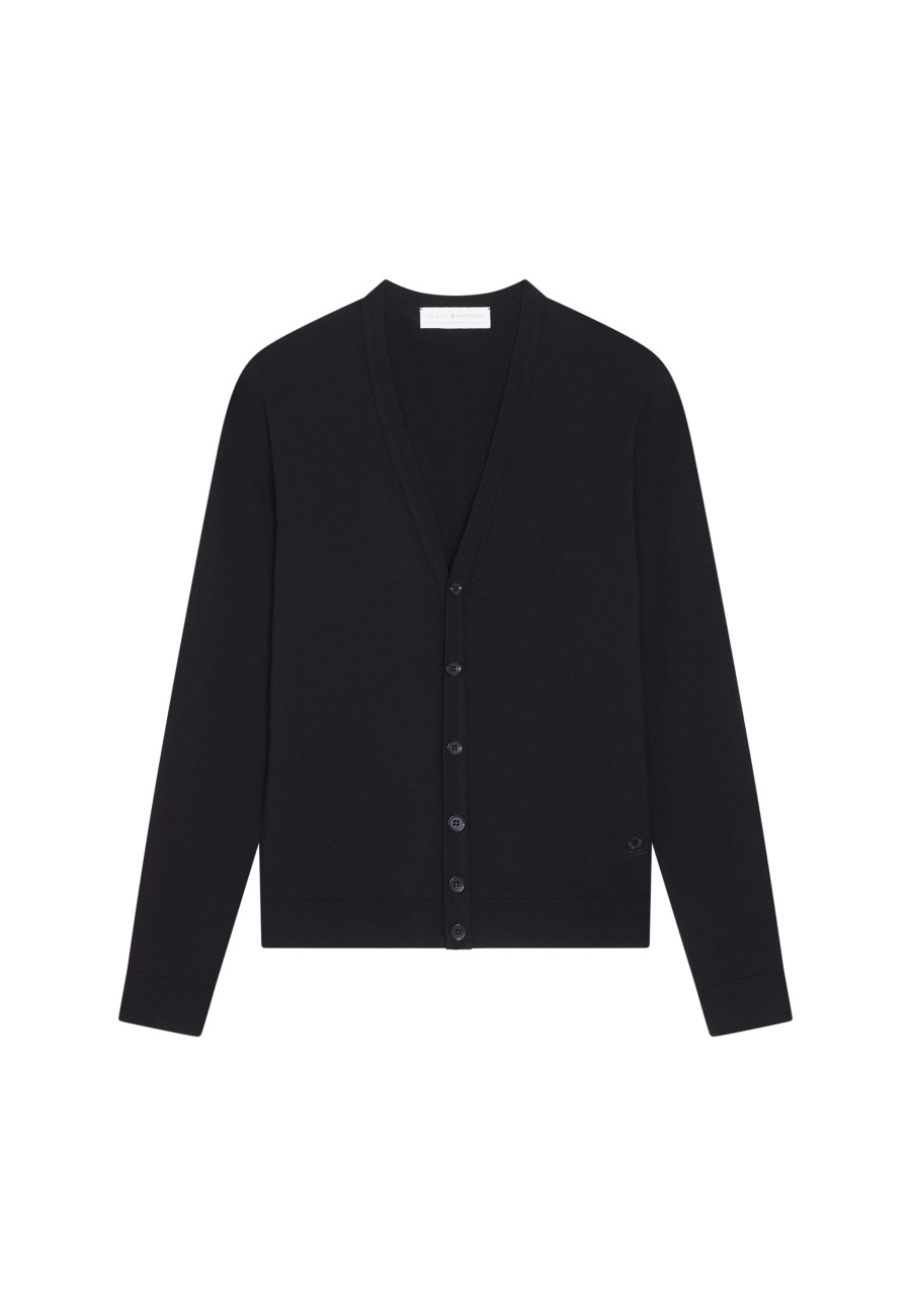 Buttoned vest with logo in merino wool - Etienne