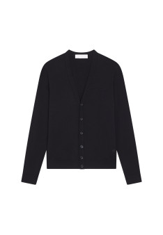 Buttoned vest with logo in merino wool - Etienne