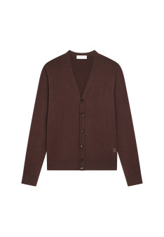 Buttoned vest with logo in merino wool - Etienne