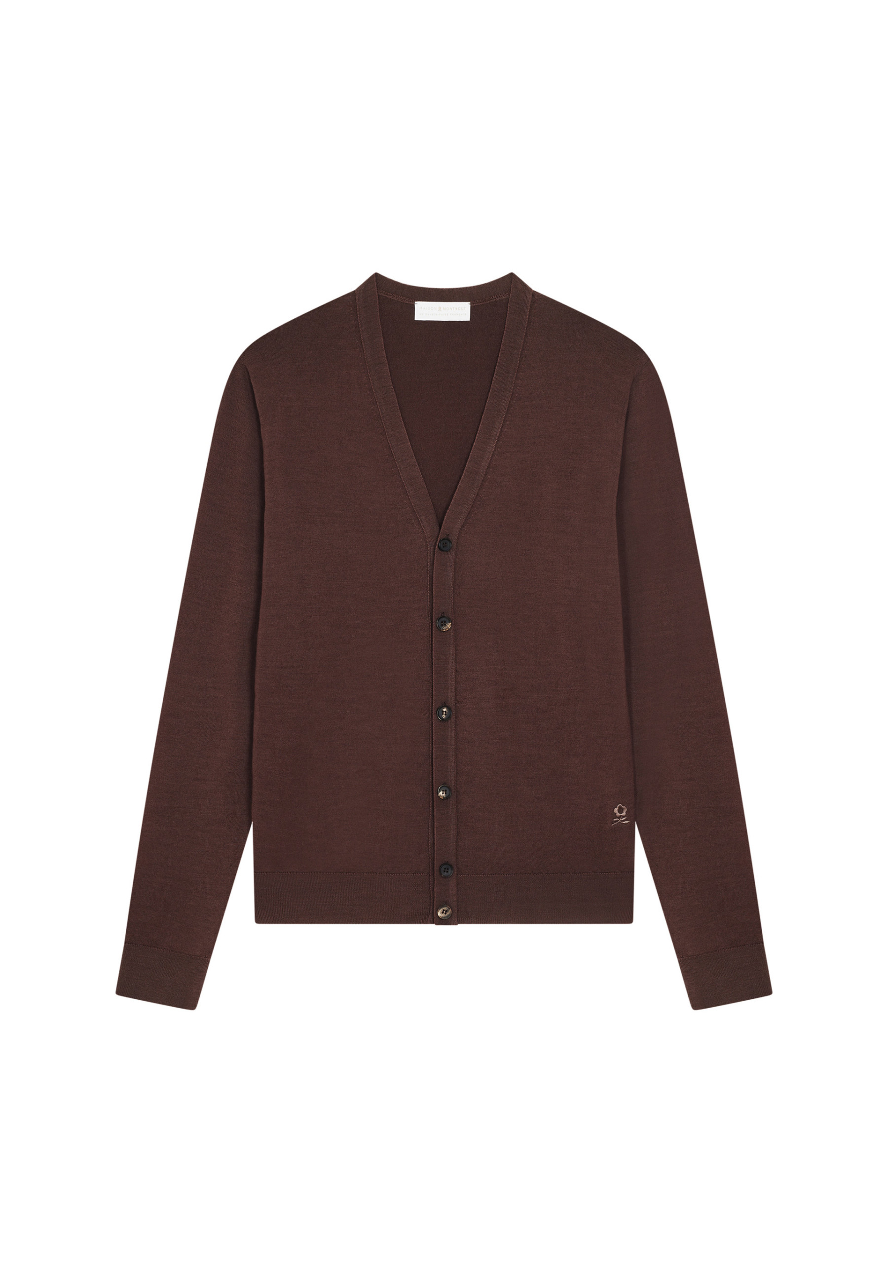 Buttoned vest with logo in merino wool - Etienne