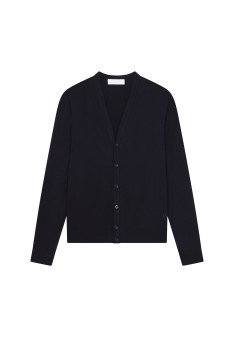 Buttoned vest with logo in merino wool - Etienne