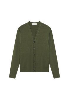 Buttoned vest with logo in merino wool - Etienne