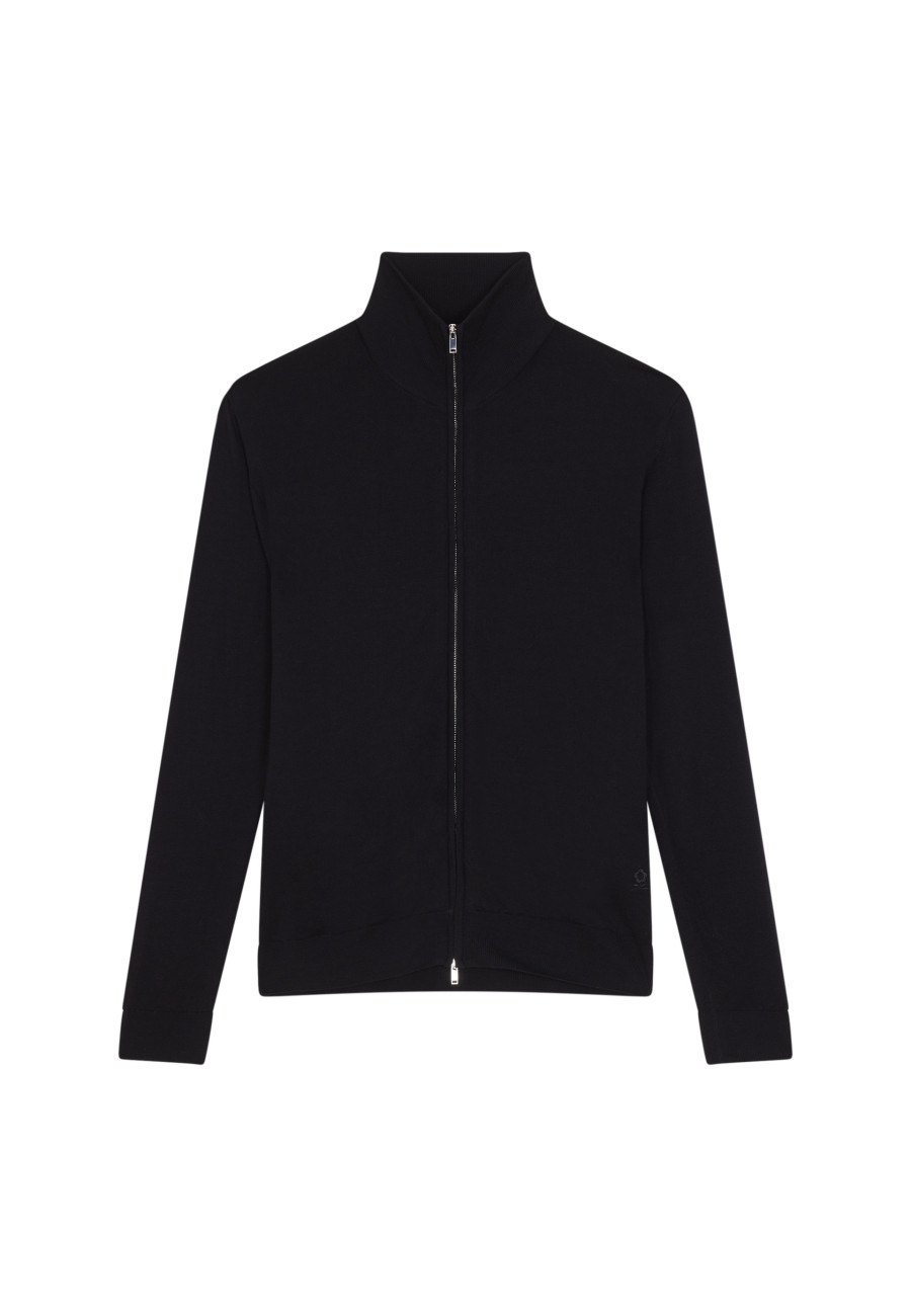 Zipped vest with logo in merino wool - Estian