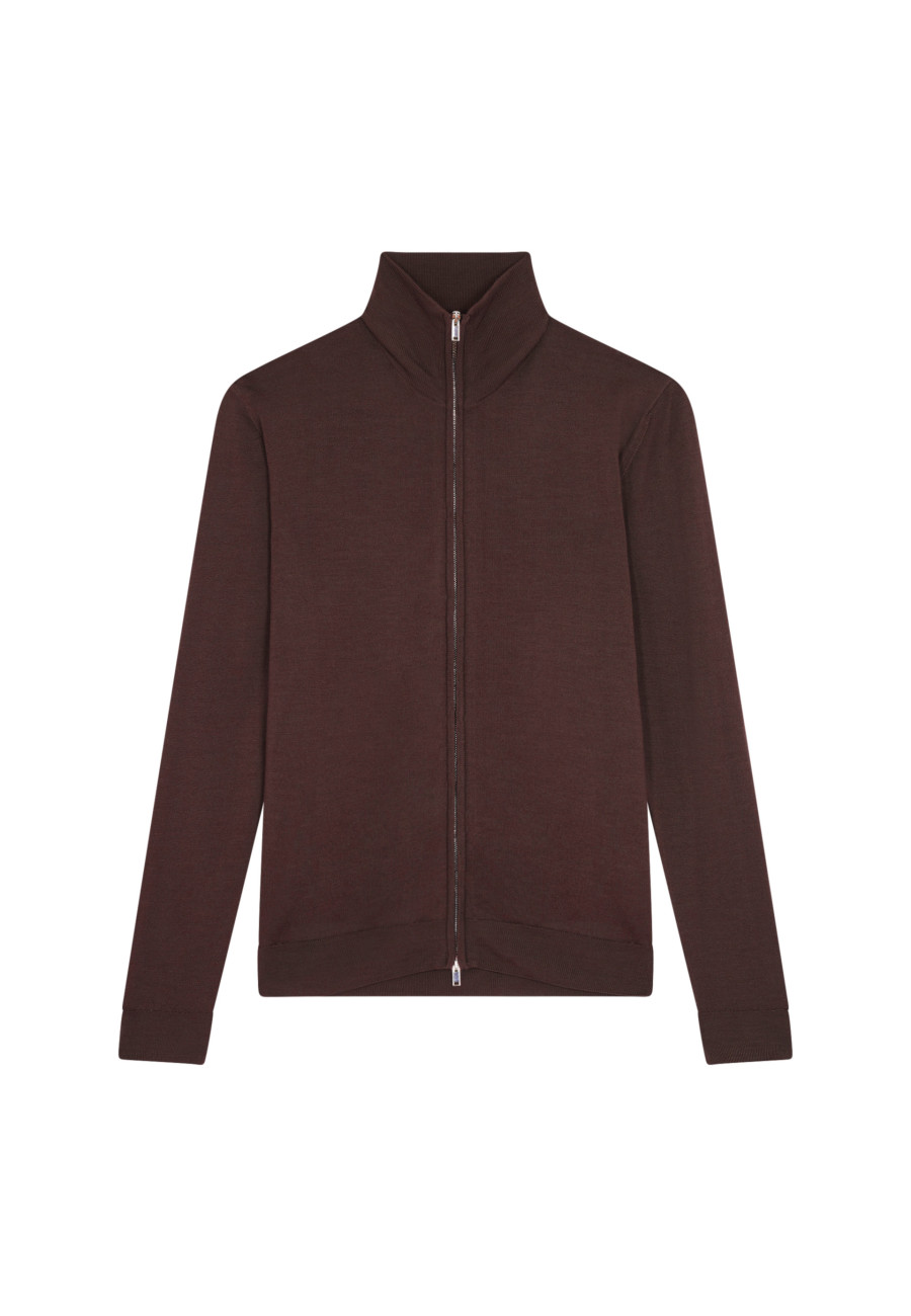 Zipped vest with logo in merino wool - Estian