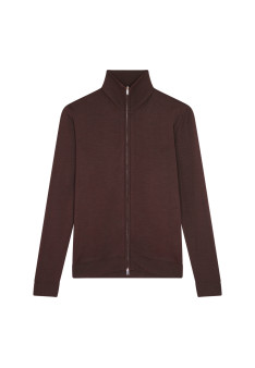 Zipped vest with logo in merino wool - Estian