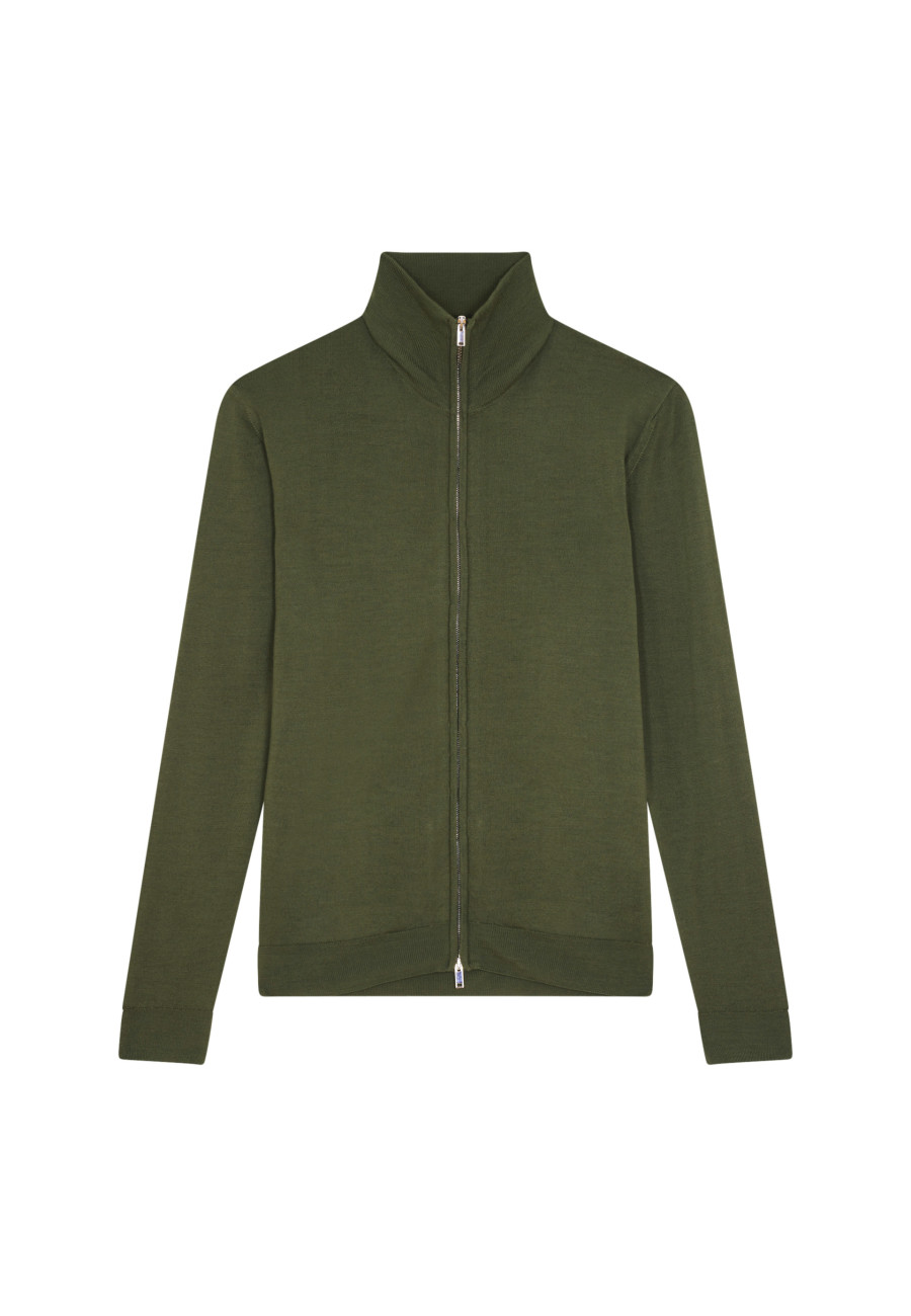 Zipped vest with logo in merino wool - Estian