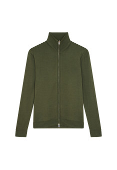 Zipped vest with logo in merino wool - Estian