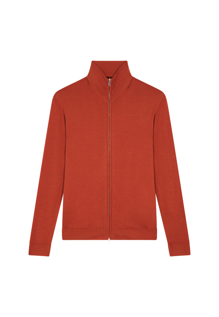 Zipped vest with logo in merino wool - Estian