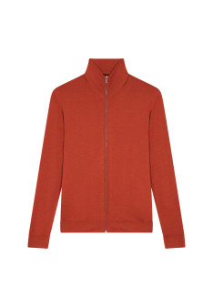 Gilet zippé avec logo en laine mérinos - Estian 7870 ecureuil - 92 Rouille