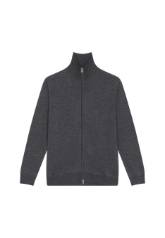 Zipped vest with logo in merino wool - Estian