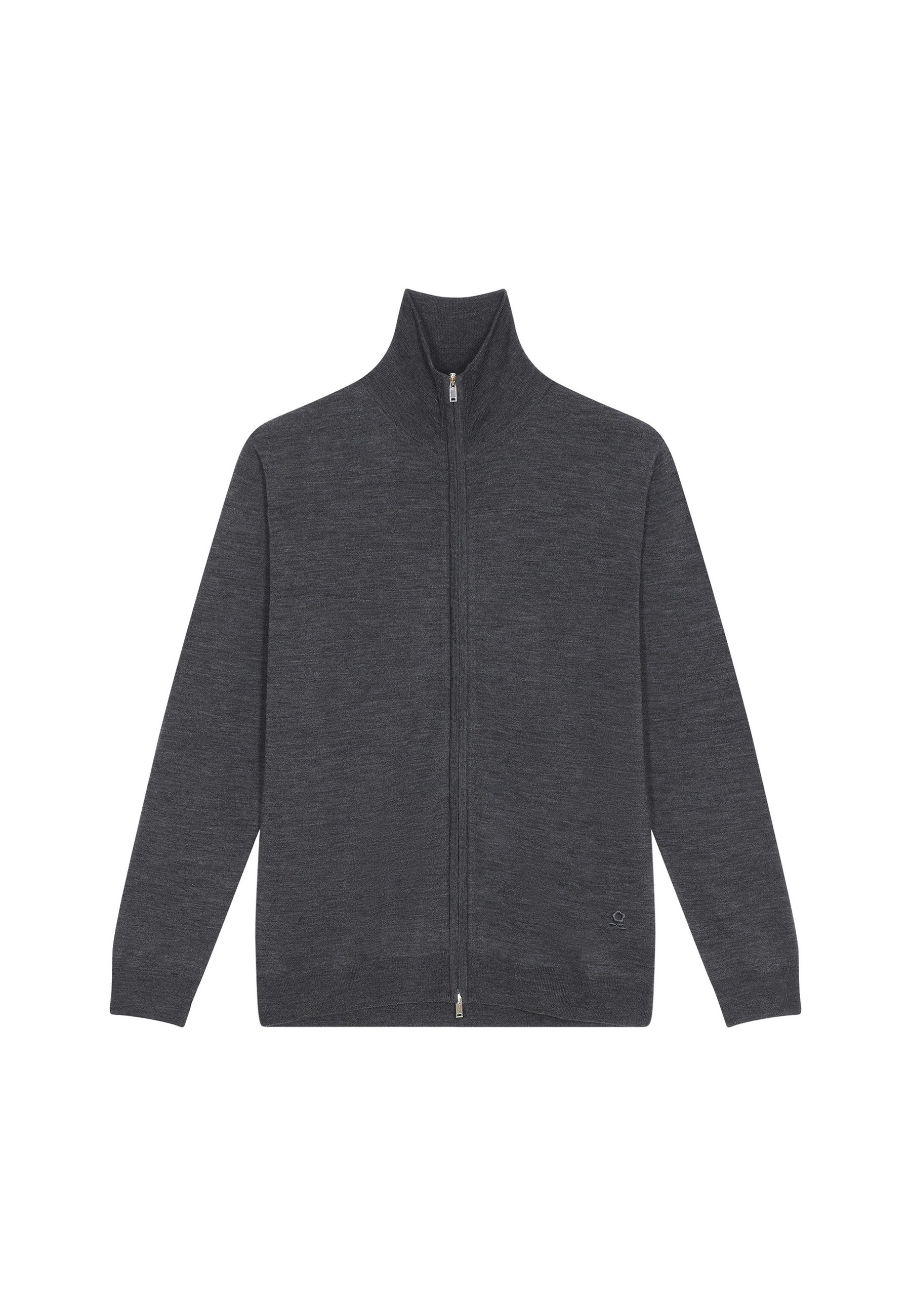 Zipped vest with logo in merino wool - Estian