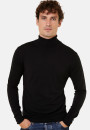 Turtleneck sweater with logo in merino wool - Enzo