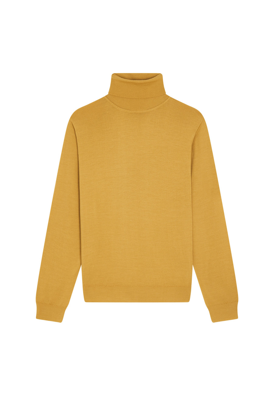 Turtleneck sweater with logo in merino wool - Enzo
