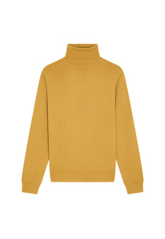 Turtleneck sweater with logo in merino wool - Enzo