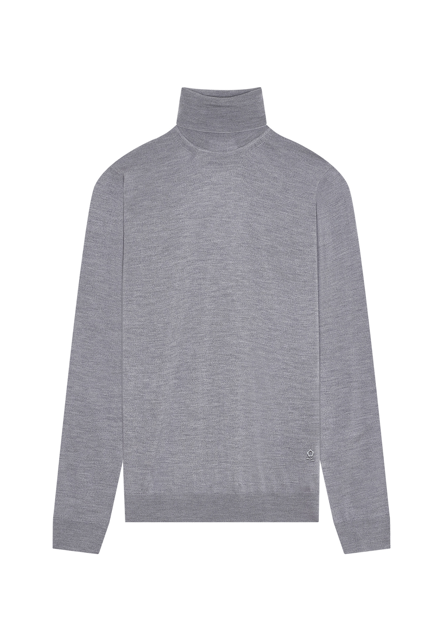 Turtleneck sweater with logo in merino wool - Enzo