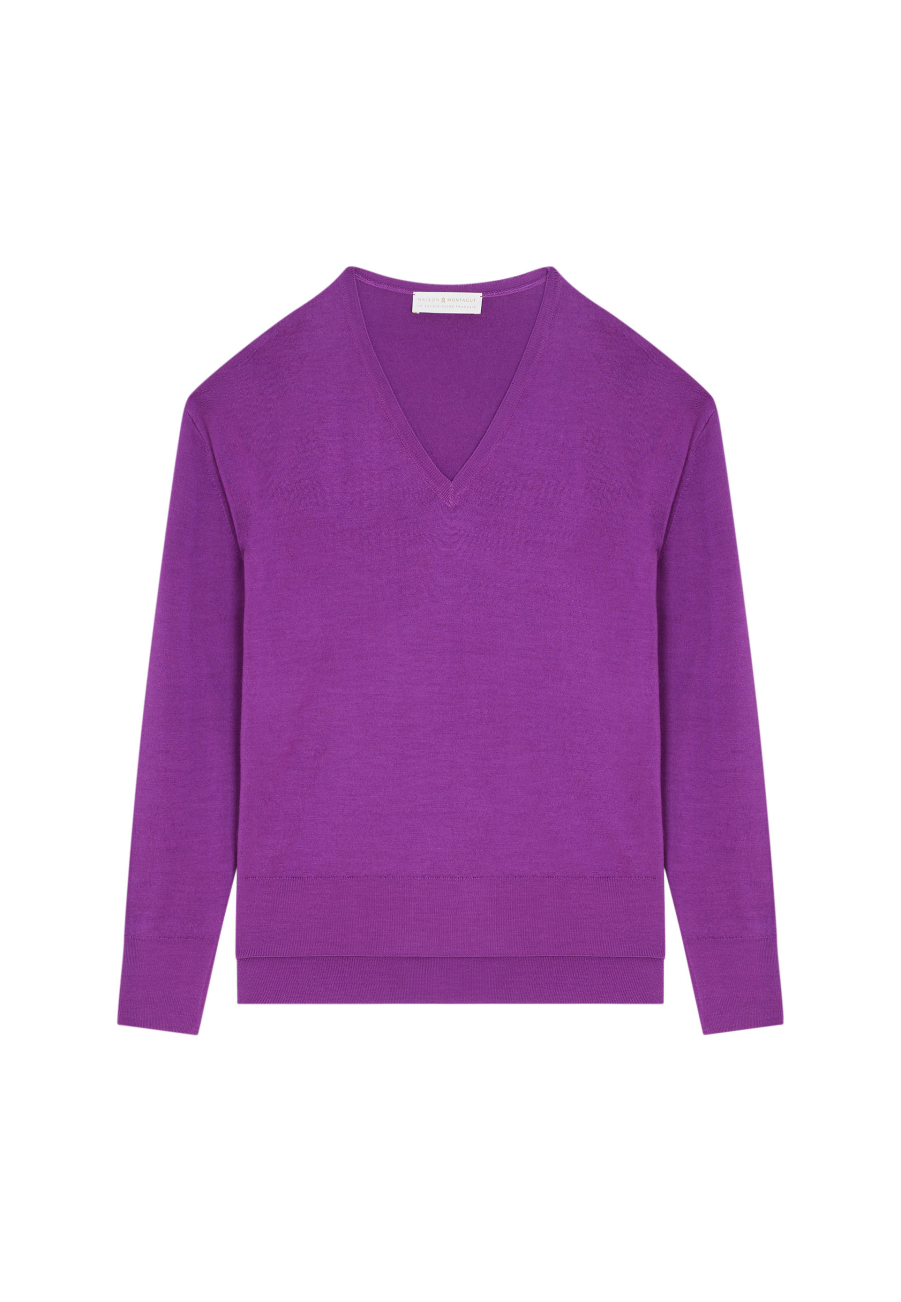 Merino wool V-neck sweater with slits - Aurora
