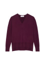 Merino wool V-neck sweater with slits - Aurora