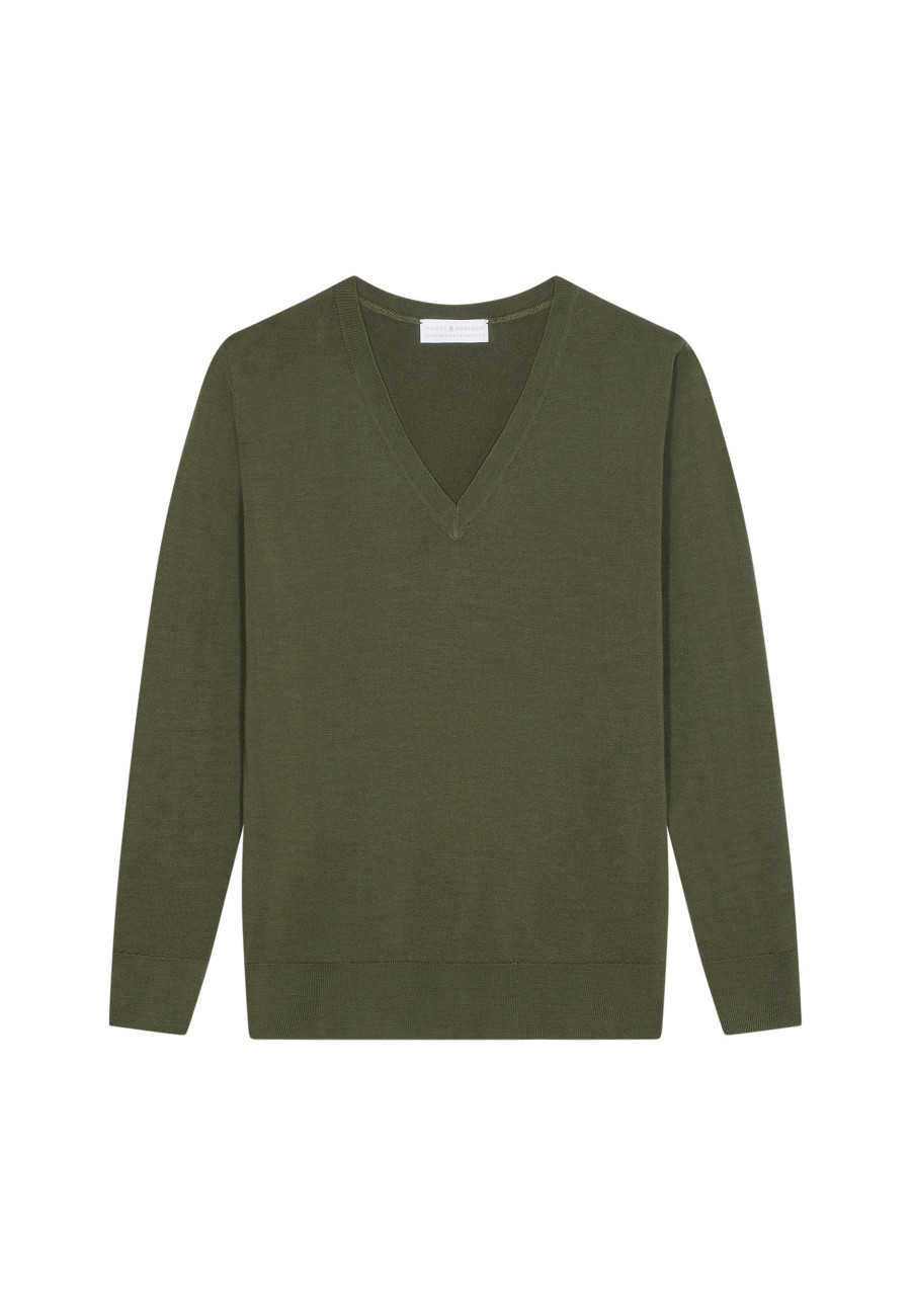 Suéter de lã merino com decote em V - Arya
