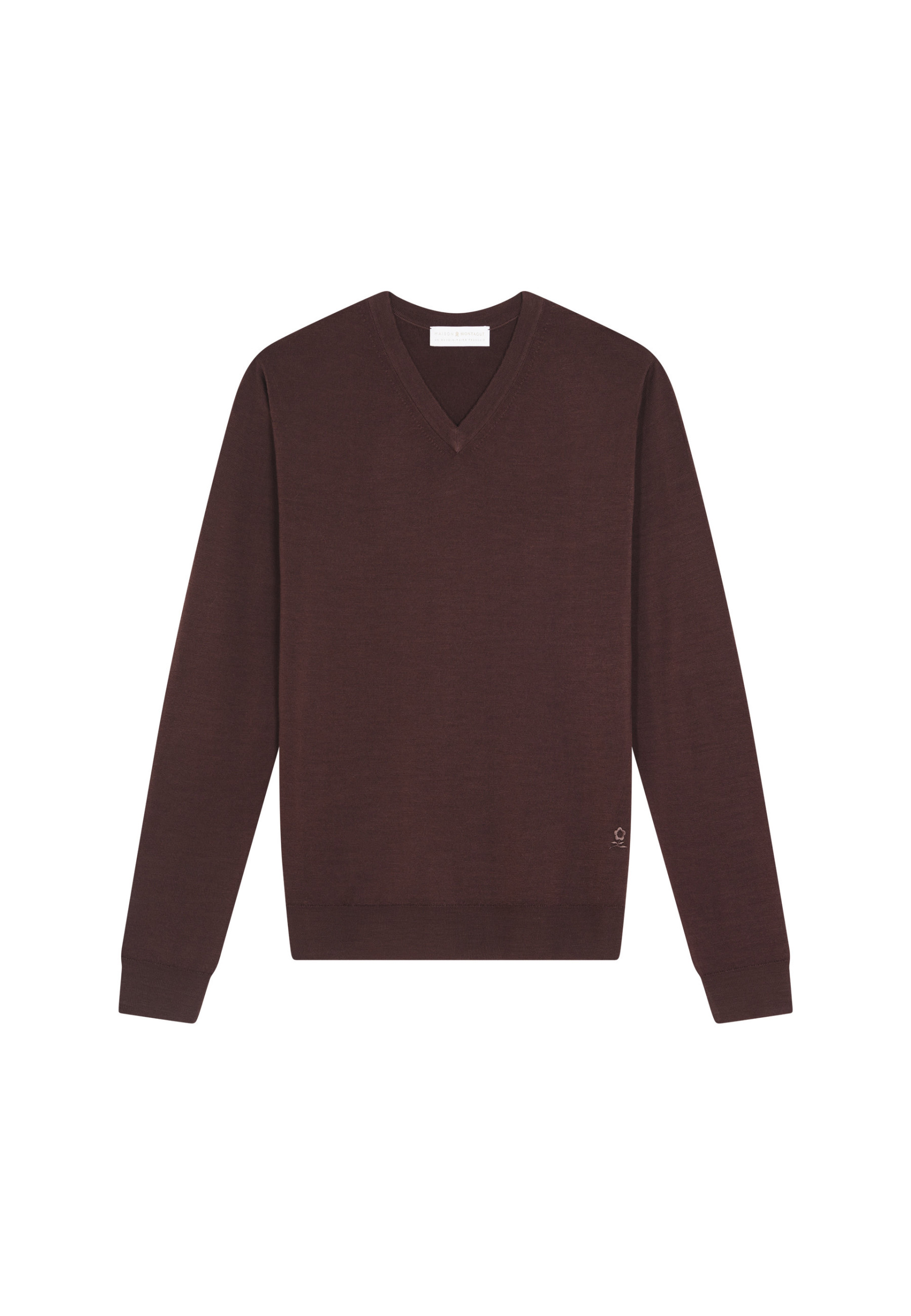 V-neck sweater with logo in merino wool - Elmo