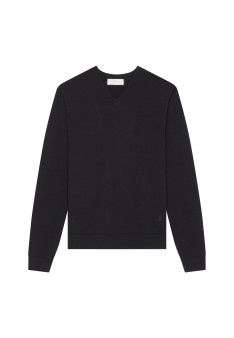 V-neck sweater with logo in merino wool - Elmo