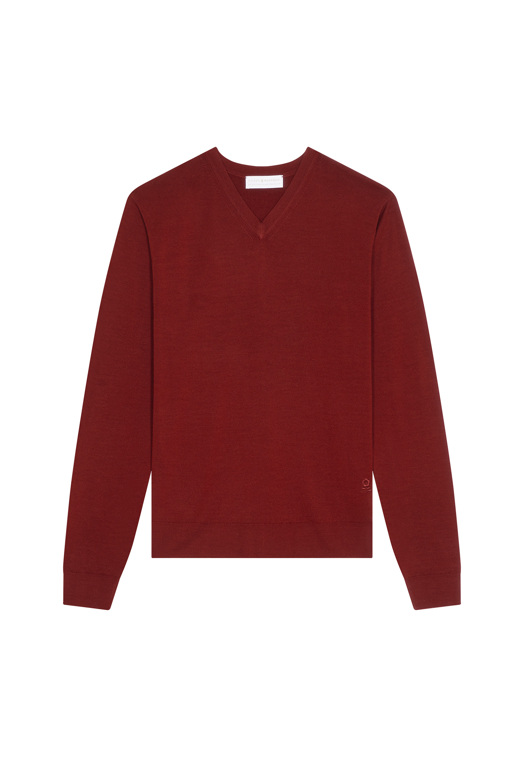 V-neck sweater with logo in merino wool - Elmo
