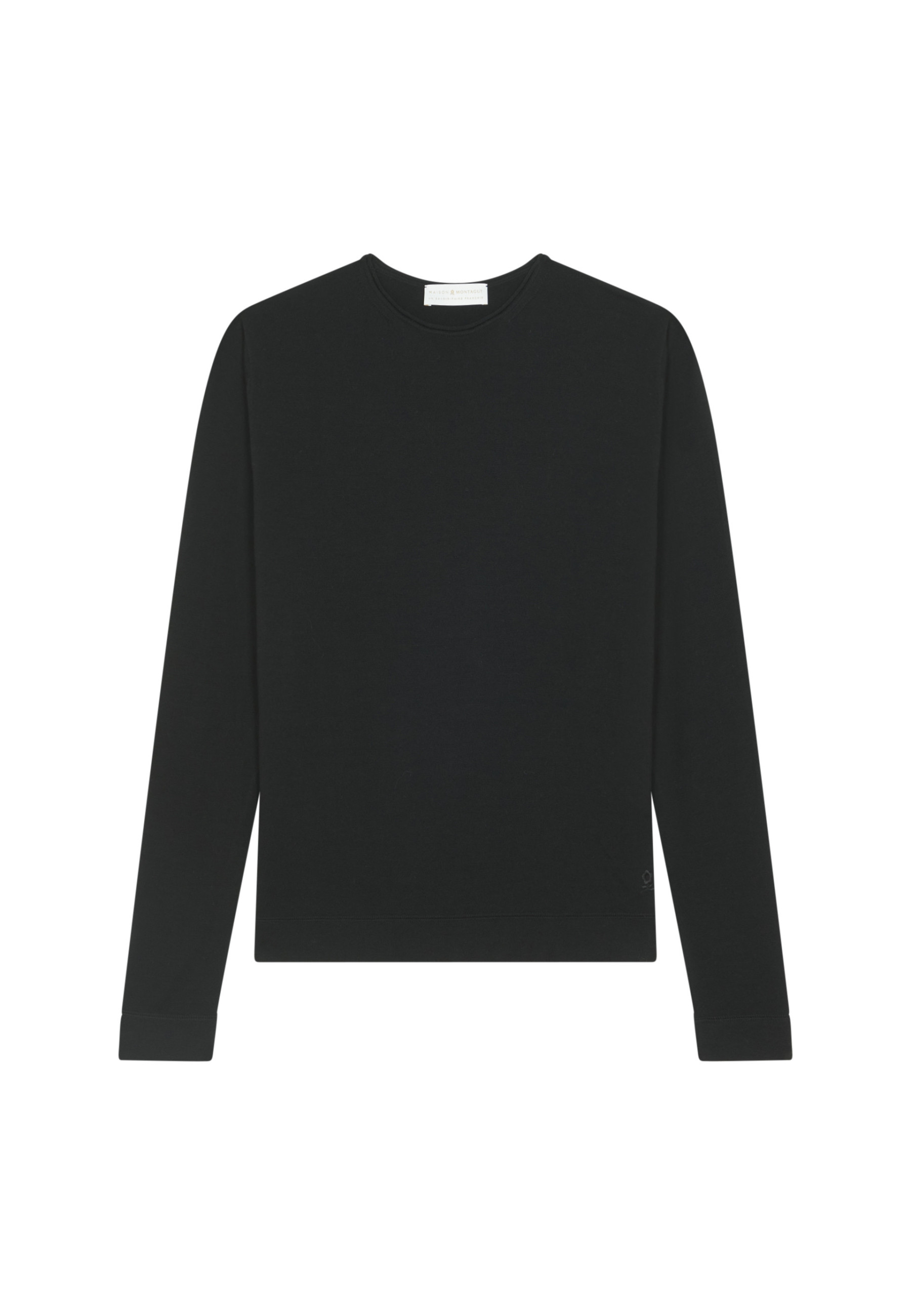 Pull col rond en laine mérinos finitions roulotées - Rythme 7860 soleil - 89 Moutarde