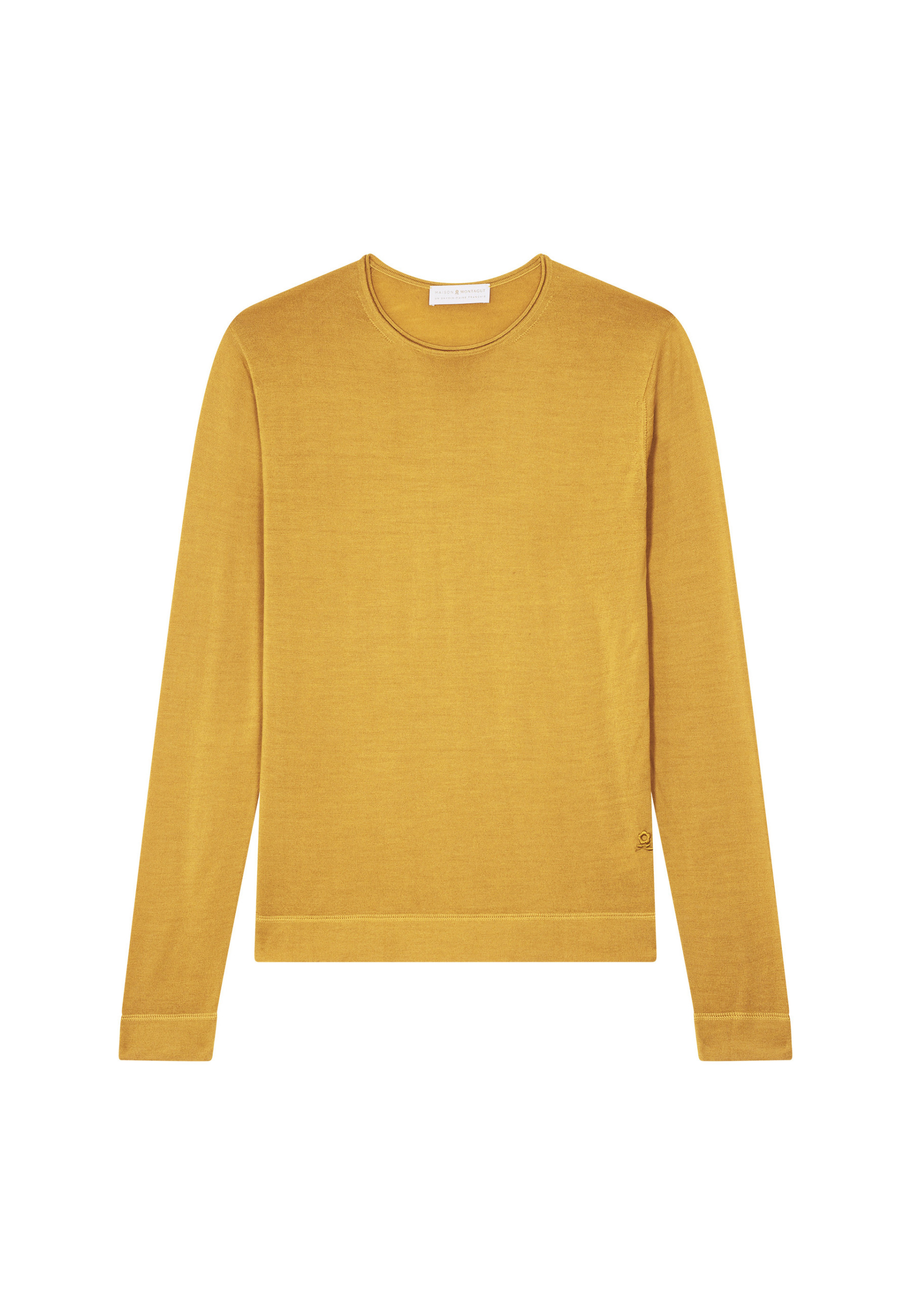 Round-neck merino wool sweater with rolled finishes - Rythme