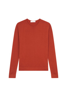 Round-neck merino wool sweater with rolled finishes - Rythme