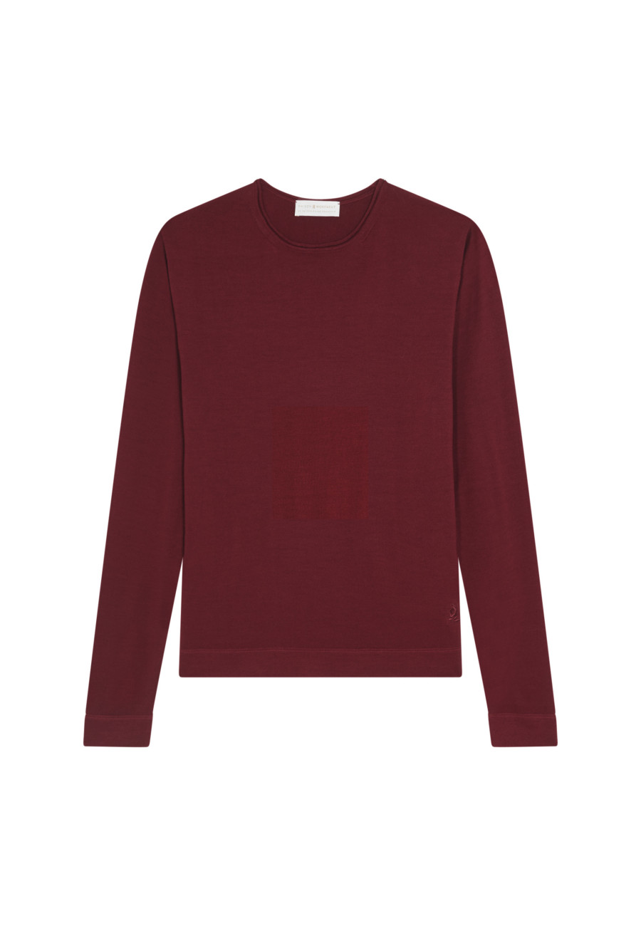 Round-neck merino wool sweater with rolled finishes - Rythme