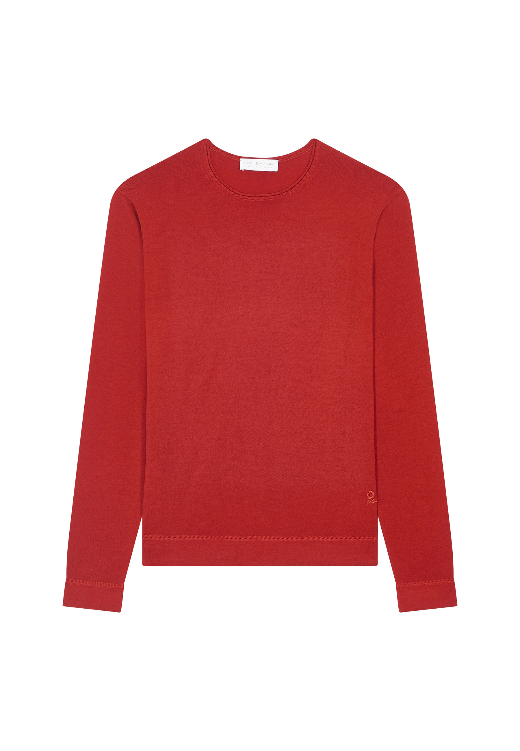 Round-neck merino wool sweater with rolled finishes - Rythme