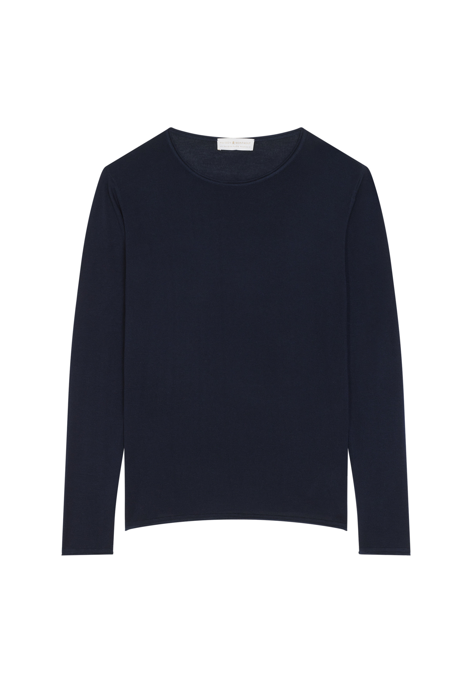 T-shirt boutonné en bambou cachemire col rond en maille fine - Aelia