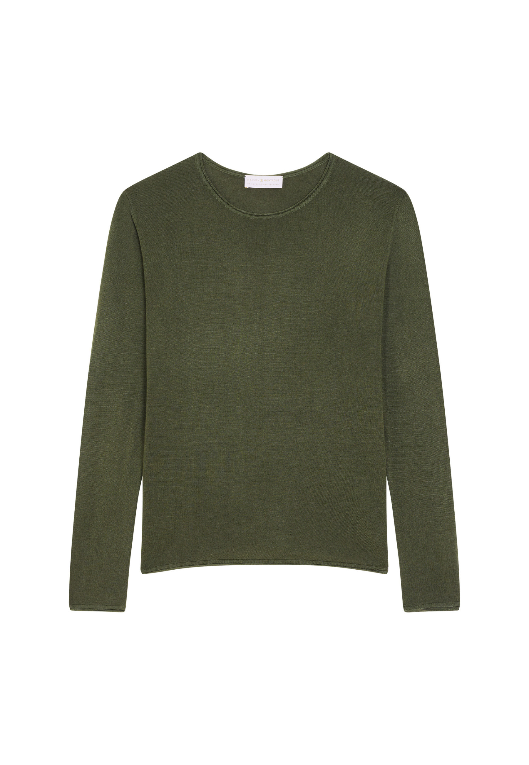 T-shirt boutonné en bambou cachemire col rond en maille fine - Aelia