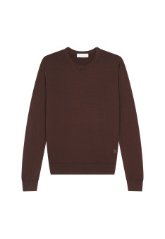 Crew neck sweater with logo in merino wool - Eddie