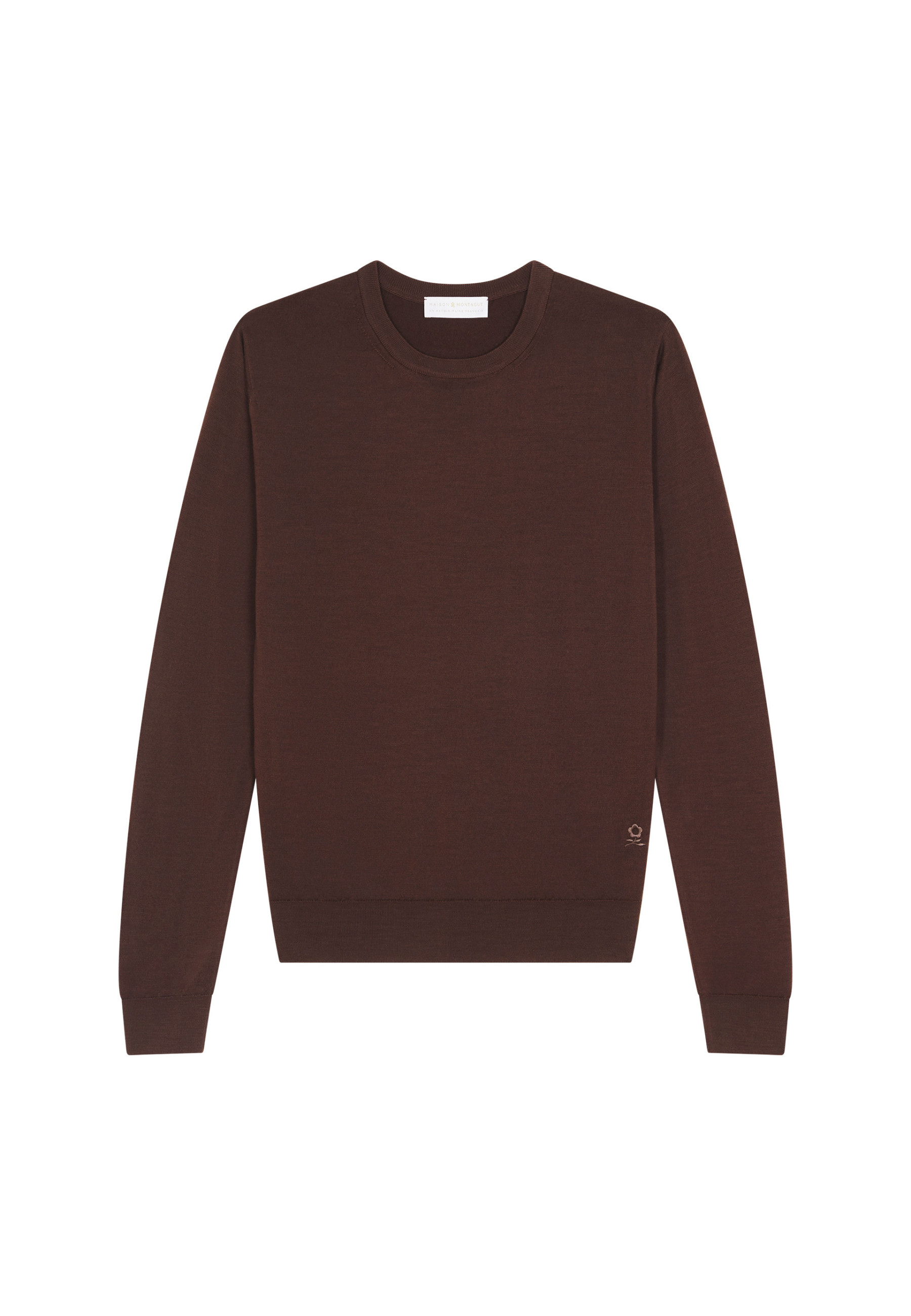 Crew neck sweater with logo in merino wool - Eddie