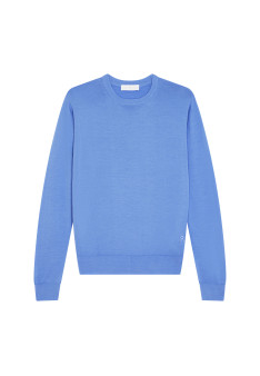 Pull col rond avec logo en laine mérinos - Eddie 7852 celadon - 94 Vert amande