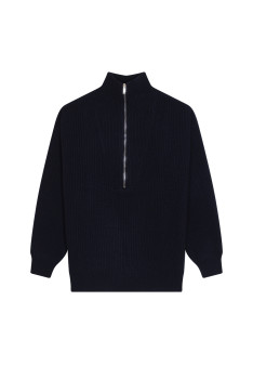 Recycled Wool and Cashmere Beaded Trucker Neck Sweater - English