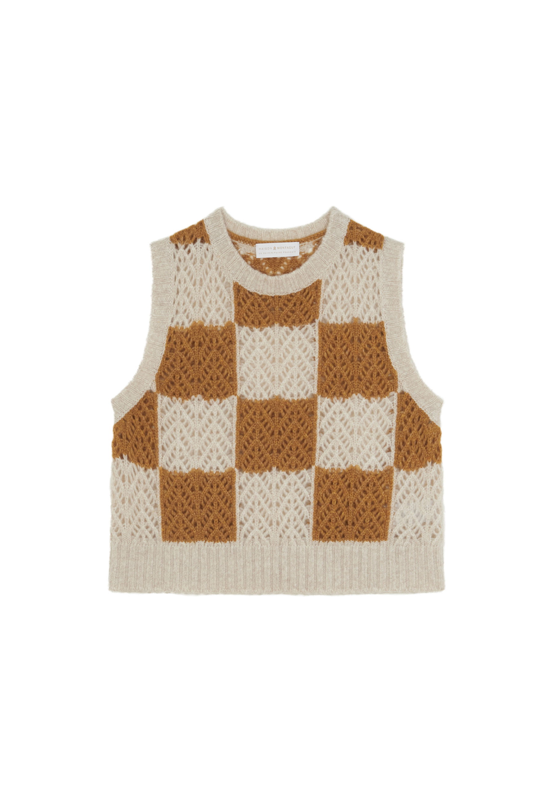 Openwork sleeveless wool cocoon sweater - Geva