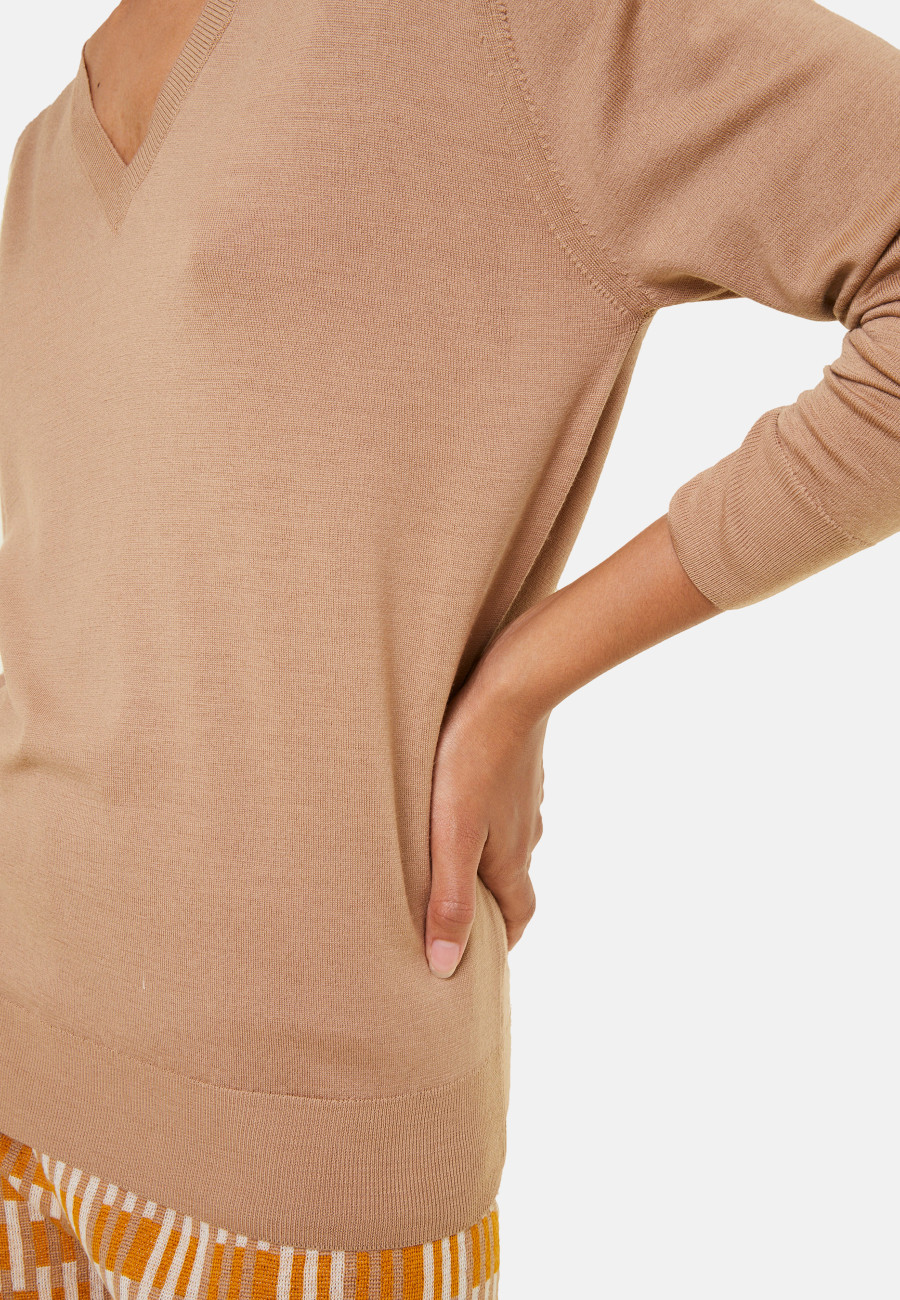 Suéter de lã merino com decote em V - Arya