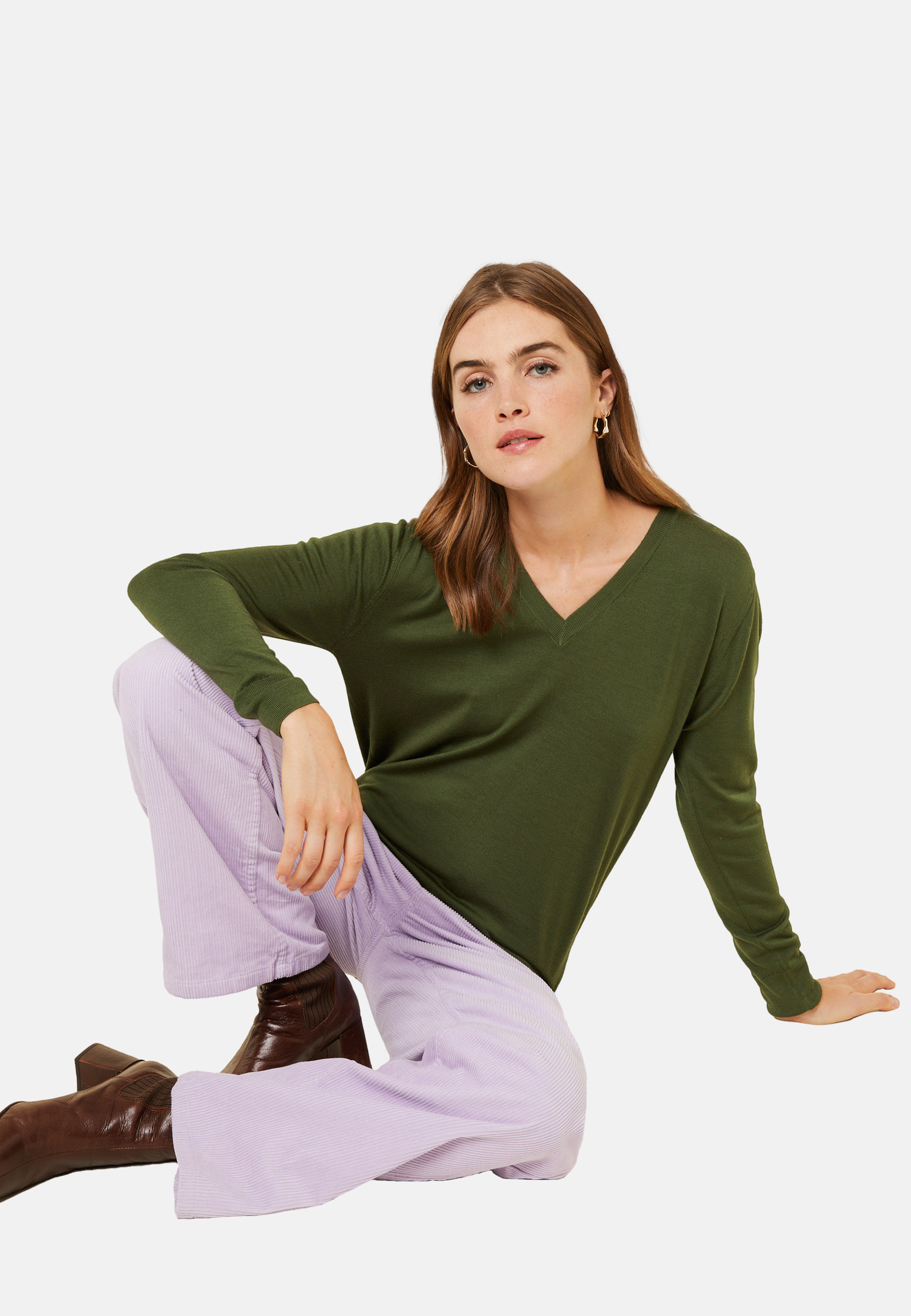 Merino wool V-neck sweater - Arya