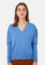 Merino wool V-neck sweater with slits - Aurora