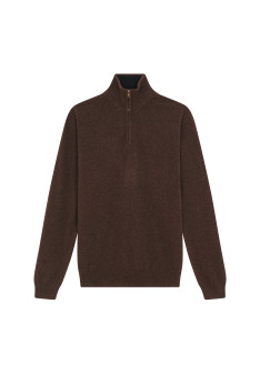 Pull col camionneur en cachemire - Emile 7914 cerise/volute - 51 Bordeaux